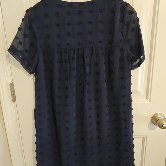 MIHOLL Navy Textured Dress Size Small - Picture 7 of 7